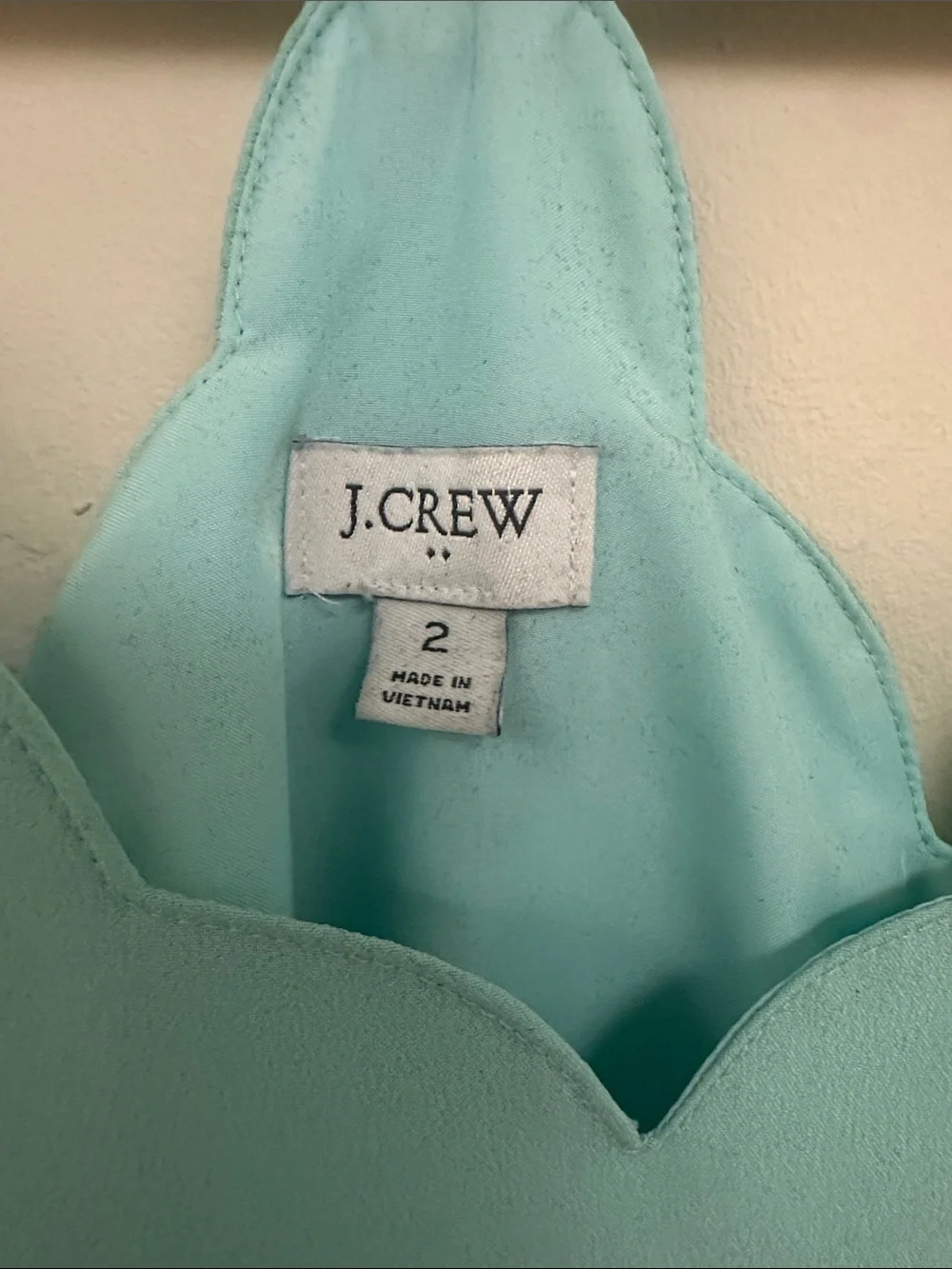 J. Crew Scalloped Neck Camisole in Aqua Blue